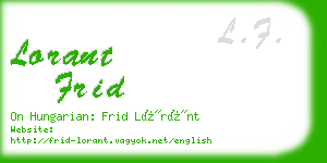 lorant frid business card